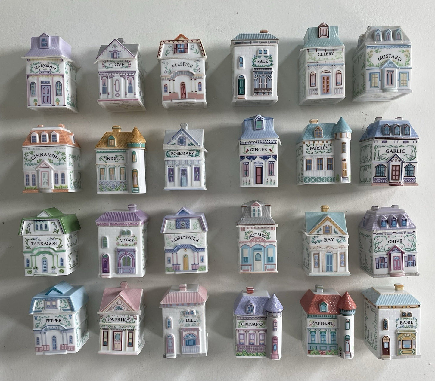 ✨ Vintage 1989 Lenox Spice Village Jars - Original Complete Set of 24 Jars (No Rack) ✨