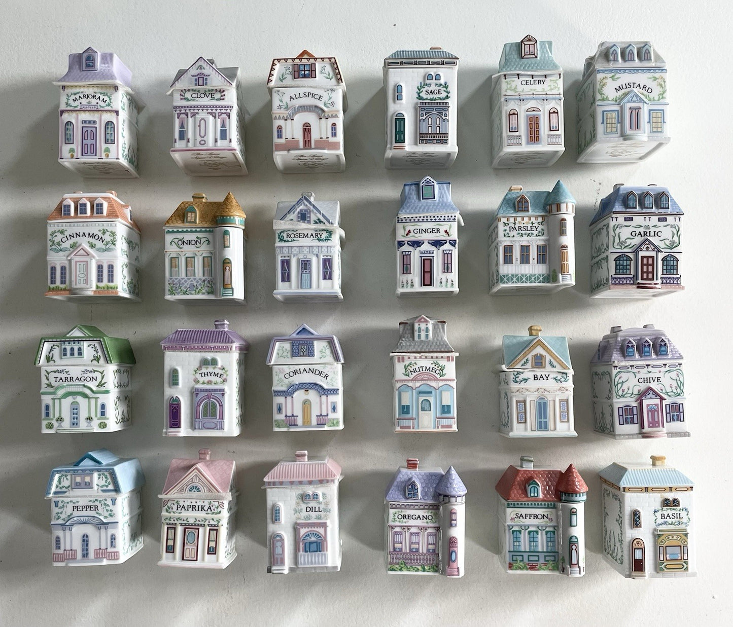 ✨ Vintage 1989 Lenox Spice Village Jars - Original Complete Set of 24 Jars (No Rack) ✨